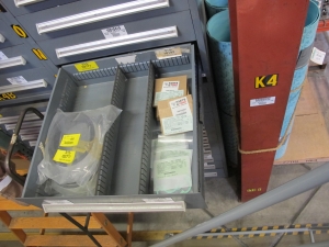 STANLEY VIDMAR HEAVY DUTY 12-DRAWER PARTS CABINET W/ CONTENTS (W-50) LOADING & HANDLING FEE $25-